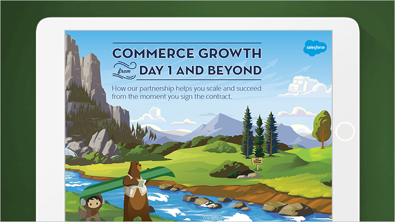 Commerce Growth from Day 1 and Beyond displayed on a tablet screen