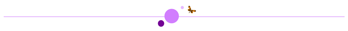 Purple circles with a butterfly flying above.