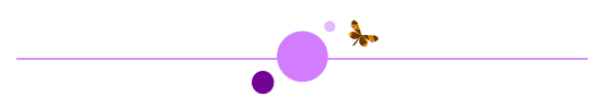 Purple circles with a butterfly flying above.