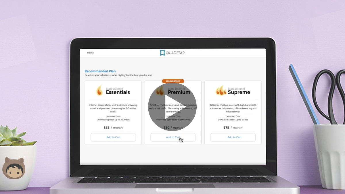 Fiber demo preview screen
