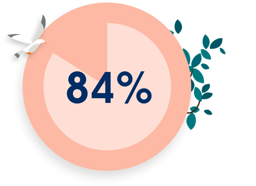 84%