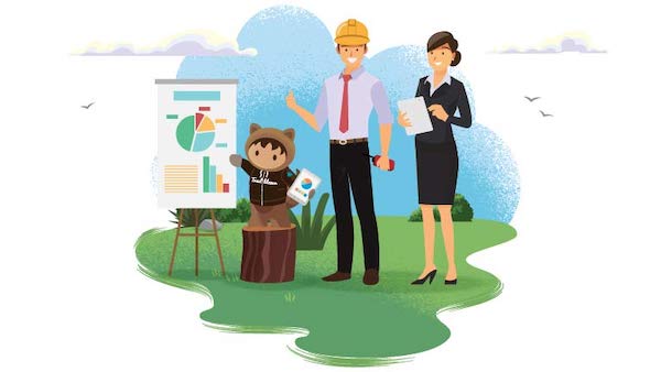Salesforce Astro with a chart, helping mobile workers