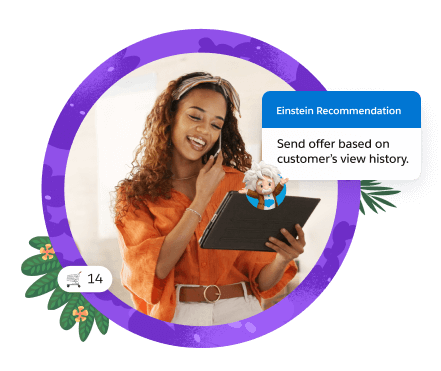 An employee creates a personalized offer based on a shopper's page view history.