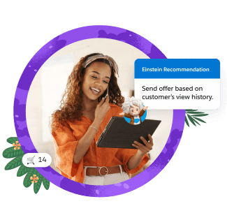 An employee creates a personalized offer based on a shopper's page view history.
