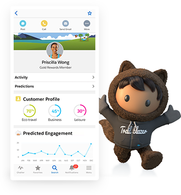 Product screen showing a contact profile on the Salesforce mobile app.