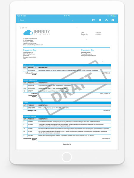 solutions allant du devis à l'encaissement avec salesforce