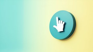 An illustration showing a pointer finger pointing up in a circle, showcasing pay-per-click advertising.