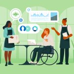 Illustration showcasing artificial intelligence (AI) tools for small businesses.