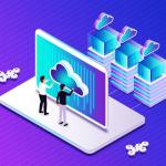 Illustration of a SaaS CRM for small business with two SMB owners