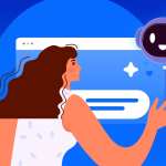 [Illustration] A customer service rep works with an AI agent in a contact center