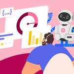 [Illustration] A manager and an AI agent review unified data in a contact centre.