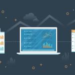 Illustration showing gated content with reports and a computer screen and charts.