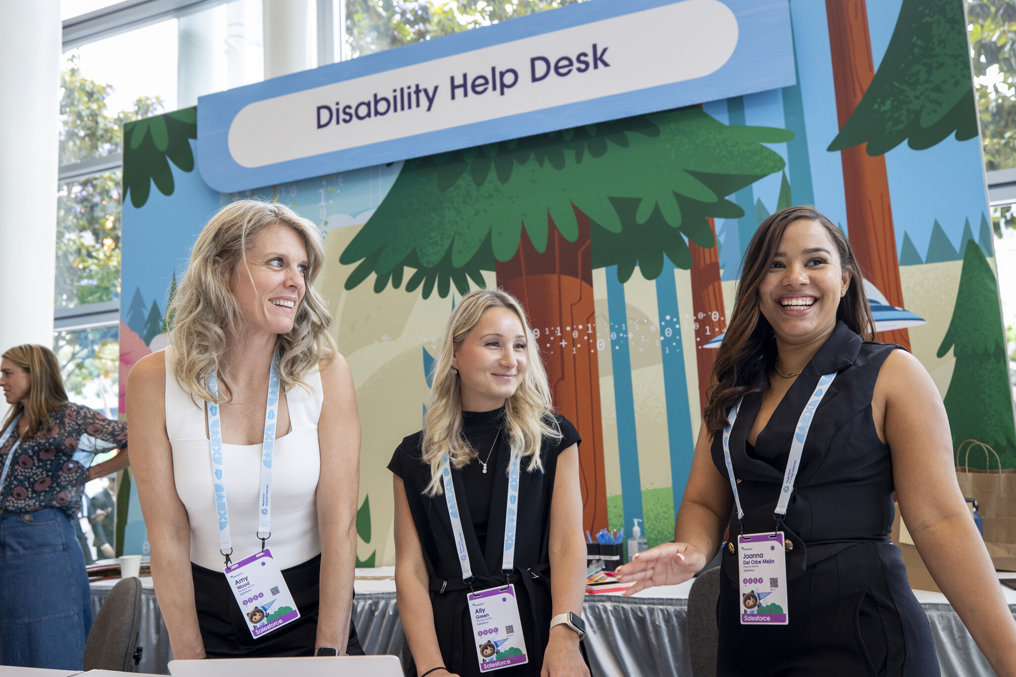 Members of Salesforce's Office of Accessibility working the Dreamforce Disability Help Desk.
