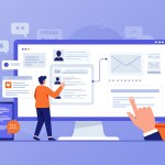 Illustration of a small business owner using agentic AI in their CRM.