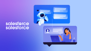 Illustration of a sales rep speaking on the phone, while an AI agent handles background tasks / agentic sales