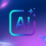 Illustration of a computer with AI cloud on screen, in purple and dark theme.