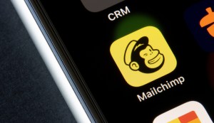 Mailchimp logo on a cell phone app.