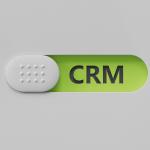 CRM letter on slide switch, rendering on green background.