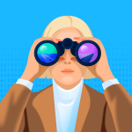 woman looking through binoculars