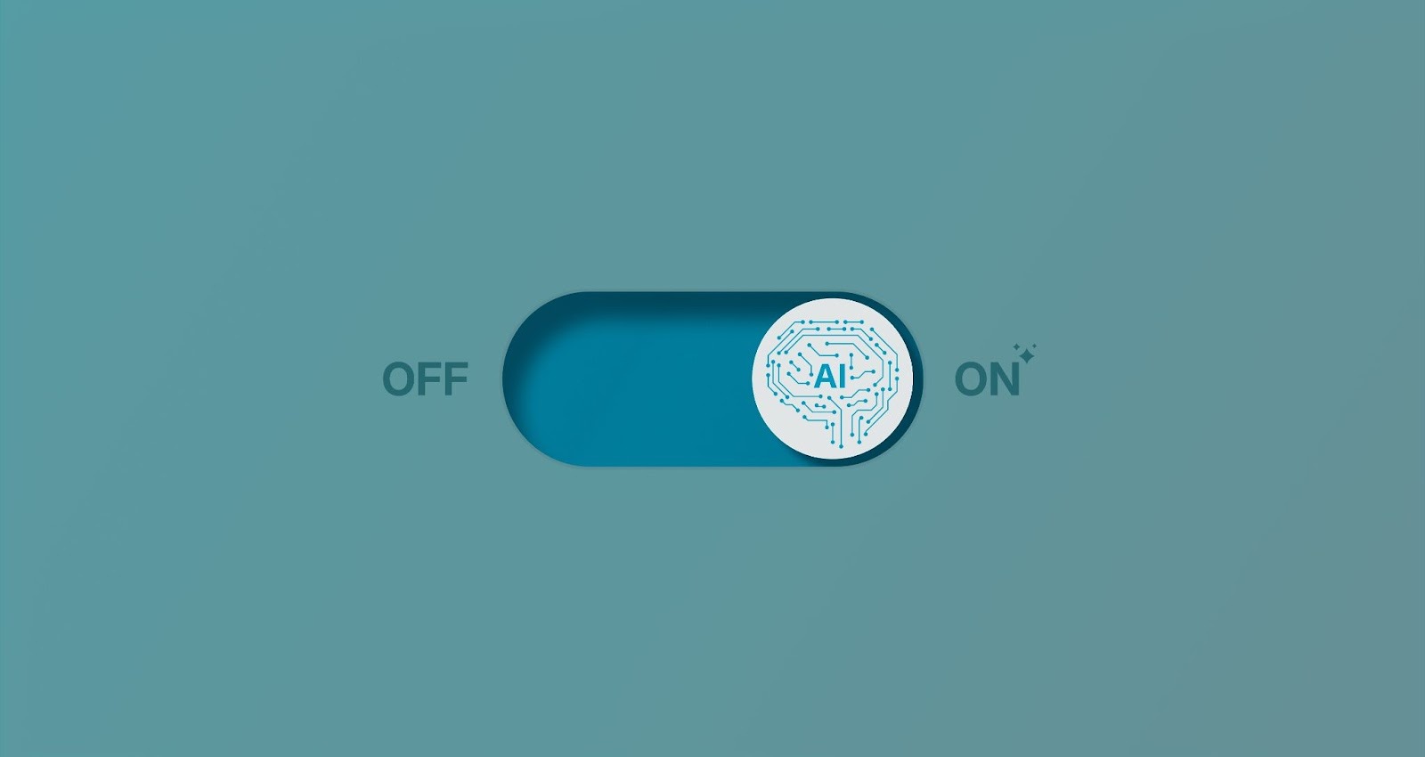 Illustration of an on-off switch turning AI on to showcase the new vertical AI agents of business.