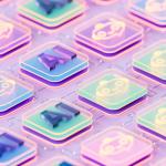 AI Chatbot Assistants on Glass Blocks, Artificial Intelligence Technology Concept. Digitally generated image. 3d render.