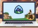 Laptop showing the Trailhead homepage and logo in a blurred office setting