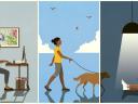 Illustration of woman doing different tasks