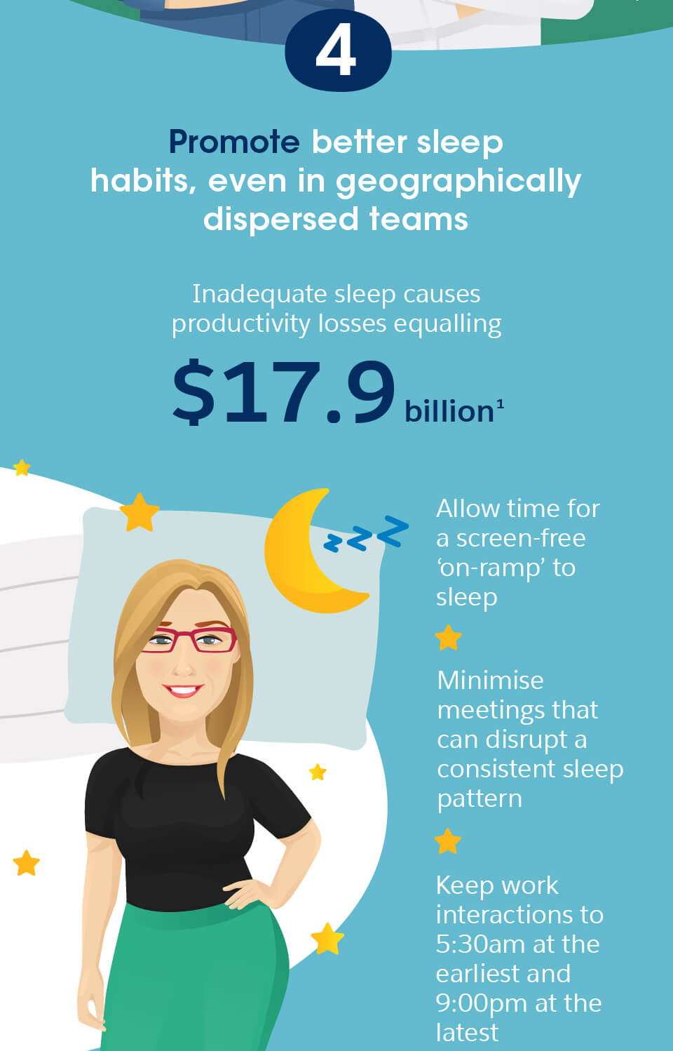 Promote better sleep habits, even in geographically dispersed teams