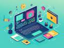 Illustration of freemium, basic and professional plans in icons on a purple background.
