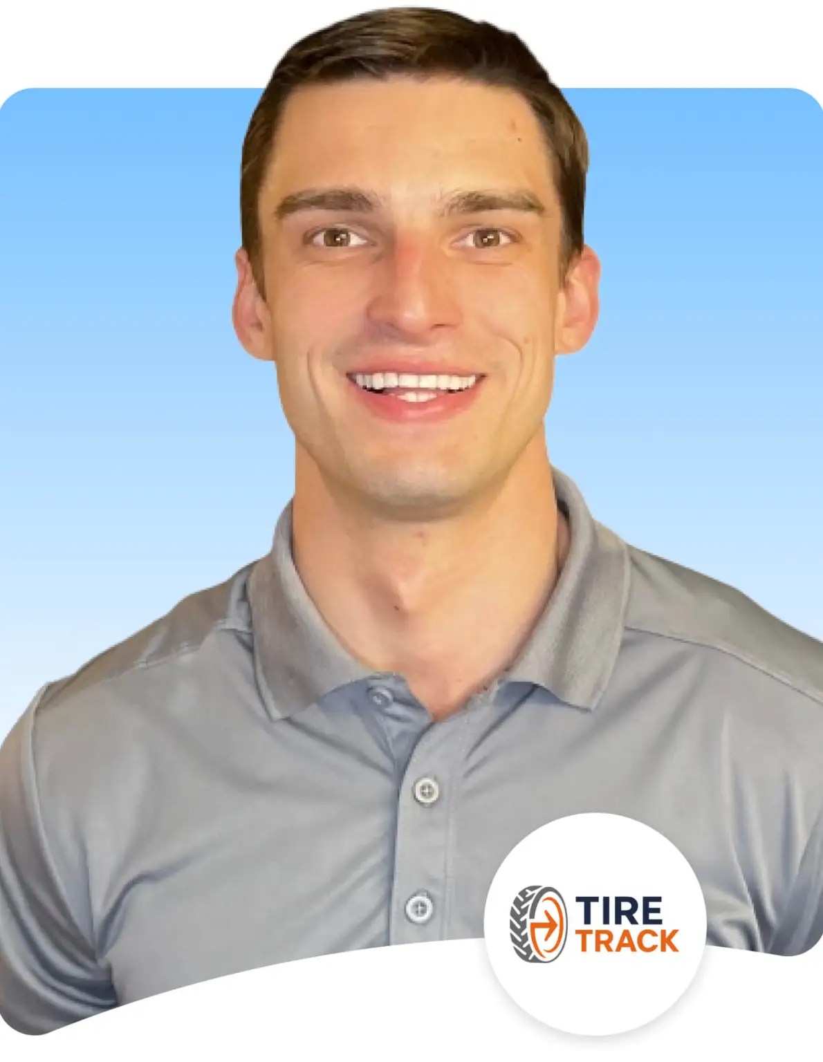 Headshot of Daniel Saeli, CEO and Co-Founder of TireTrack, smiling in a grey polo shirt.
