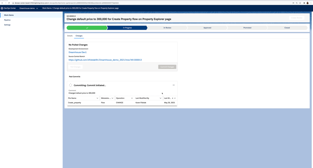 A screenshot of DevOps Center