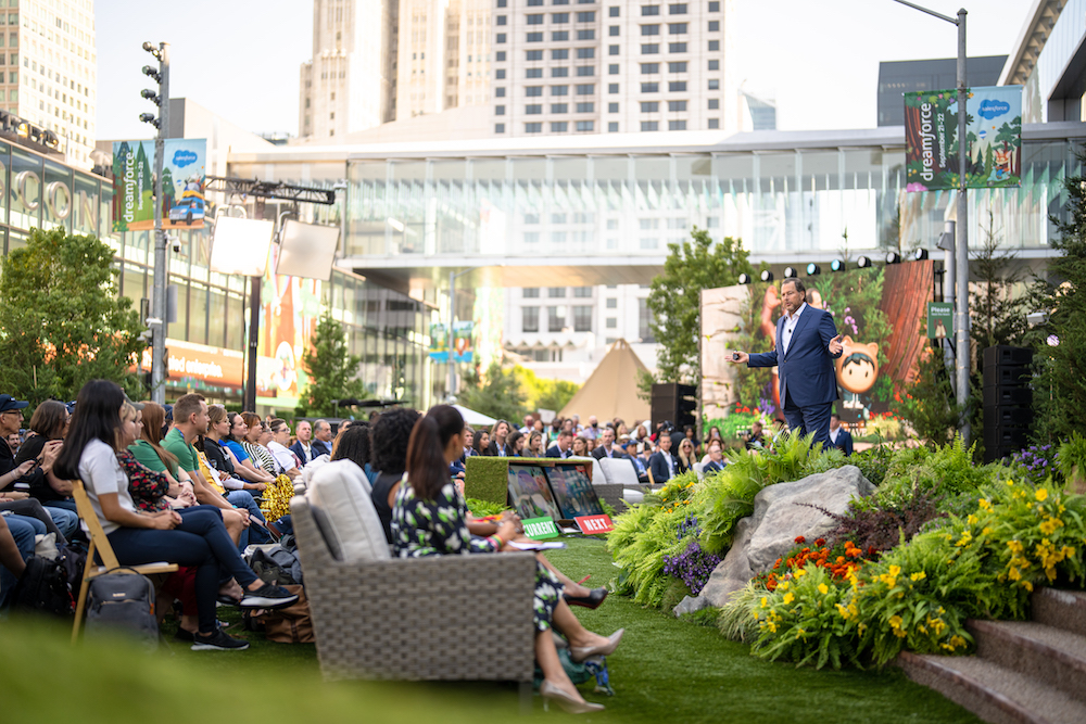 Marc Benioff on stage at Dreamforce 2021