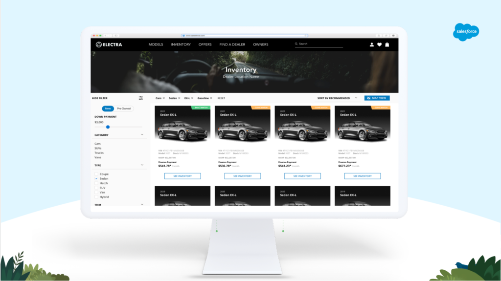 Commerce Cloud provides B2C shoppers and B2B purchasing with immersive, personalized buying experiences based on current location, product feature sets, inventory availability, and more.