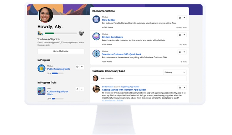 Screenshot of the new Trailblazer Community 'Today' page