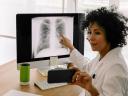 Doctor Explaining Lung X-Ray via video chat