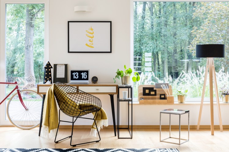 a modern and bright home office