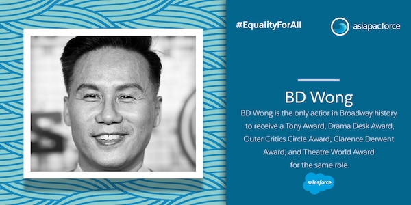 BD Wong is the only actor in Broadway history to receive a Tony Award, Drama Desk Award, Outer Critics Circle Award, Clarence Derwent Award, and Theatre World Award for the same role.