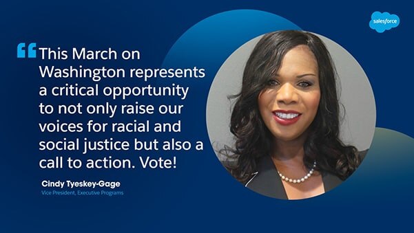 This March on Washington represents a critical opportunity to raise our voices for racial and social justice but also a call to action. Vote!