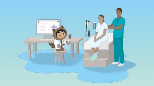 illustration of astro in a medical office