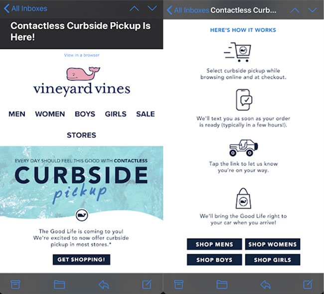 Contactless curbside pickup is here