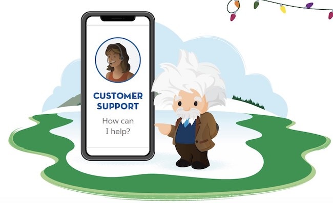 illustration of mobile customer support with einstein