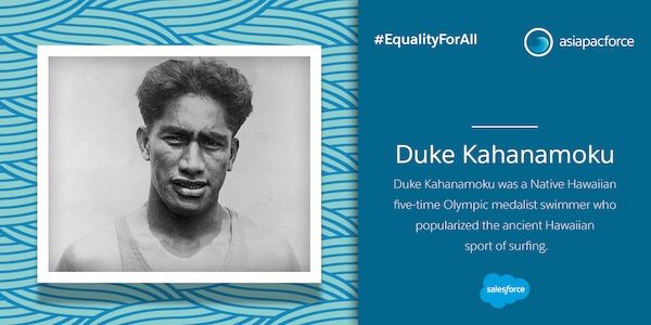 Duke Kahanamoku was a Native Hawaiian five-time Olympic medalist swimmer who popularized the ancient Hawaiian sport of surfing.