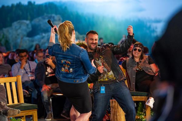Gillian Bruce and Badi Azad rock out to Trailshred at TDX '19