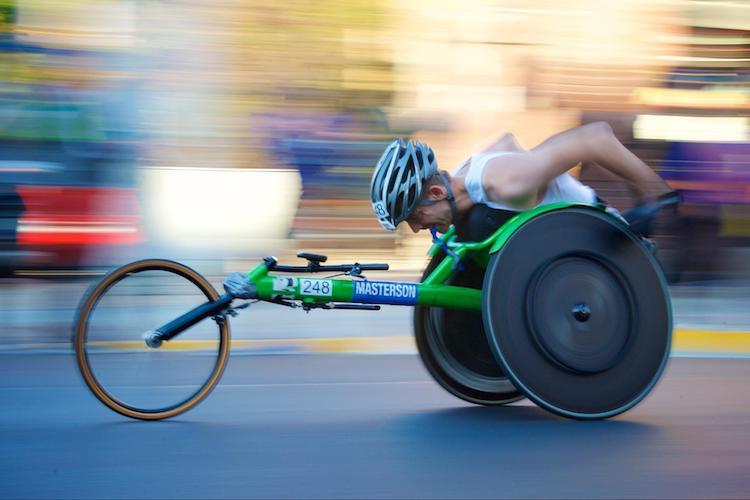 An athlete with disabilities competing in a race.