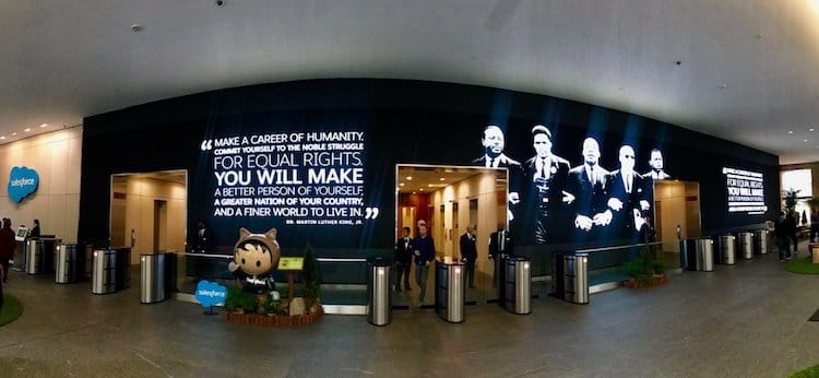 Photo of Salesforce lobby for MLK Day in 2019
