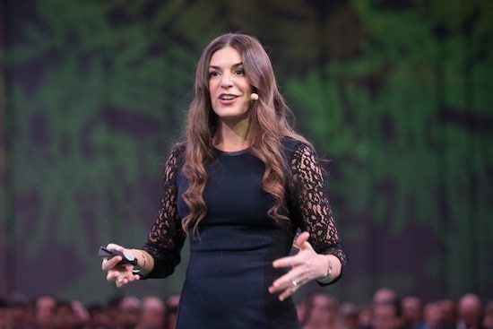 Sarah Franklin gives a keynote at Salesforce World Tour Toronto