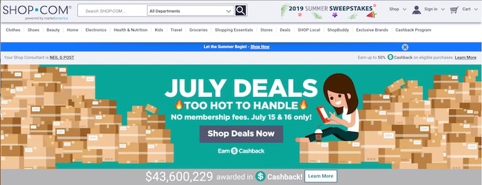 Image of Shop.com competitive offers on Prime Day
