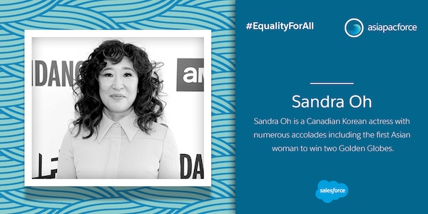 Sandra Oh is a Canadian Korean actress with numerous accolades including the first Asian woman to win two Golden Globes