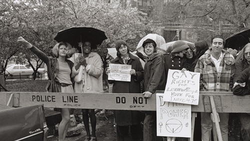 Marsha P. Johnson (Left) and Sylvia Rivera (Right), Gay Pride Parade, New York City, 1973 Photo by Leonard Fink, Courtesy LGBT Community Center National History Archive