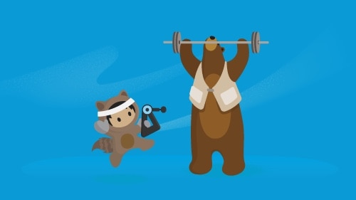 Illustration of Astro and Codey with Theragun like exercise equipment